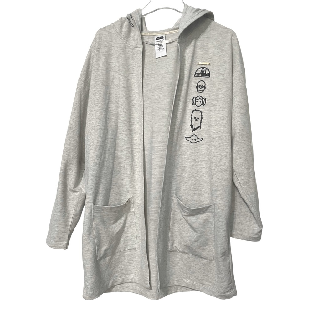 Star Wars Hooded Cardigan Adult XL Heathered Gray - Picture 3 of 12